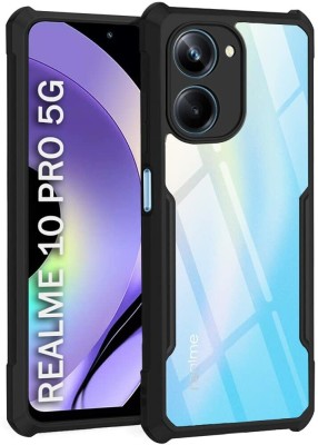 Micvir Back Cover for Realme 10 Pro 5G(Transparent, Black, Camera Bump Protector, Pack of: 1)