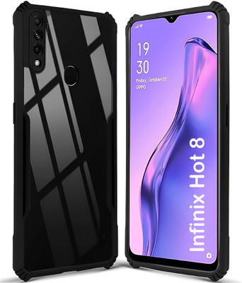AIZLO Back Cover for Infinix Hot 8(Black, Camera Bump Protector, Pack of: 1)