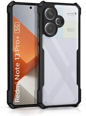 WOW Imagine Back Cover for Redmi Note 13 Pro Plus 5G 360 Degree Camera Protection | Transparent Hybrid(Black, Camera Bump Protector, Pack of: 1)