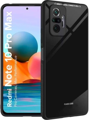 A3sprime Back Cover for Redmi Note 10 Pro Max, [Shockproof & Drop Protective 9H Hardness Back Glass Case Cover](Black, Shock Proof, Pack of: 1)