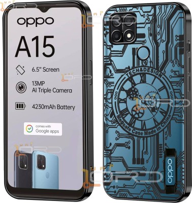 Riches Back Cover for Oppo A15s | Attractive Time Mechanism Desin |Logo Showing Case Cover(Black, Camera Bump Protector, Silicon, Pack of: 1)