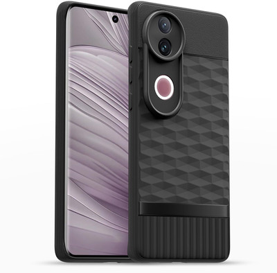 AIZLO Back Cover for vivo V50 5G , vivo v50e 5G , Hexa Cube Design | Ultra Slim Soft Case | Inner Velvet Fabric(Black, Microfiber Lining, Silicon, Pack of: 1)