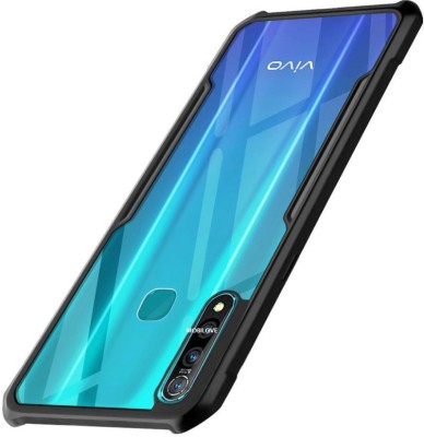 MOBILOVE Back Cover for Vivo Z1 Pro | Four Corner Hybrid Soft PC Anti Clear Gel TPU Bumper Case(Black, Rugged Armor, Pack of: 1)