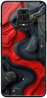 QRIOH Glass Back Cover for Xiaomi Redmi Note 9 Pro(Multicolor, Grip Case, Pack of: 1)