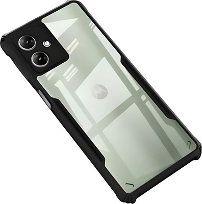 ALONZO Back Cover for Motorola Moto G54 5G, Motorola Moto G64 5G, Transparent Hybrid Hard PC Back TPU Bumper(Black, Transparent, Silicon, Pack of: 1)