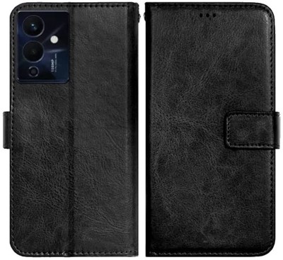 AmericHome Flip Cover for Infinix Note 12 Pro 5G, X671B Premium Leather Finish, with Card Pockets, Wallet Stand(Black, Magnetic Case, Pack of: 1)