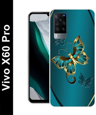 Cravation Back Cover for ViVO X60 Pro(Blue, Gold, Silicon, Pack of: 1)
