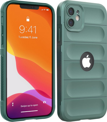 Coverskart Rugged Armor Back Cover for Apple iPhone 11, Hybird Silicone Anti Shock Airbag Grip Case(Green, Camera Bump Protector, Silicon, Pack of: 1)