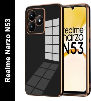 KARAS Back Cover for Realme Narzo N53 |View Electroplated Chrome 6D Case Soft TPU(Black, Dual Protection, Silicon, Pack of: 1)