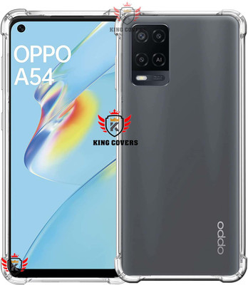 KING COVERS Back Cover for Crystal Clear Back Cover Case for Polycarbonate Back Cover for OPPO-A54(Transparent, Dual Protection, Silicon, Pack of: 1)