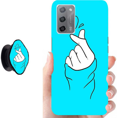 Hello Case Back Cover for Oppo A16(Blue, White, Cases with Holder, Pack of: 2)