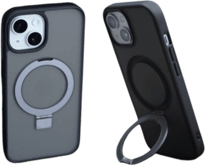 Juice Back Cover for Iphone 15 Pro With Tempered Glass and Cleaning Cloth Scratch-Resistant Magnetic Black Magsafe