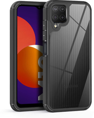 KartV Back Cover for Samsung Galaxy A12, Samsung Galaxy M12, Samsung Galaxy F12(Black, Transparent, Camera Bump Protector, Pack of: 1)