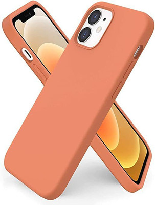 TRUEUPGRADE Back Cover for Back Cover For iPhone 12/ 12 Pro 6.1 ( Silicone|Anit )(Orange, Camera Bump Protector, Silicon, Pack of: 1)