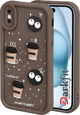 DARKFIT Back Cover for Apple iPhone X & iPhone XS, 3D Coffee Design Case(Brown, 3D Case, Silicon, Pack of: 1)