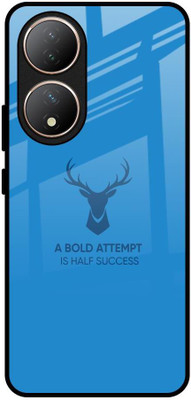 QRIOH Glass Back Cover for Vivo Y100 5G(Blue, Grip Case, Pack of: 1)