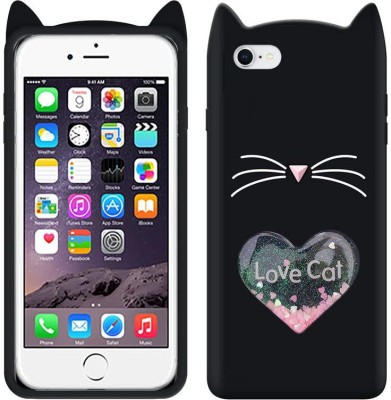 A3sprime Back Cover for Apple iPhone 8, |Soft Silicon with Drop Protective & 3D Heart Love Cat Shaped Case|(Black, 3D Case, Silicon, Pack of: 1)