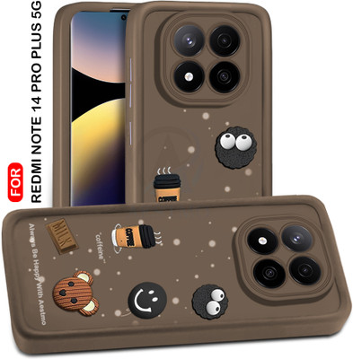 AESTMO Back Cover for Redmi Note 14 Pro Plus 5G(Brown, Dual Protection, Silicon, Pack of: 1)