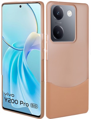 MobiVault Back Cover for Vivo Y200 Pro, 2-in-1 Detachable, Matte, Dual-Protection, Split Design Cover, Brown(Brown, Shock Proof)