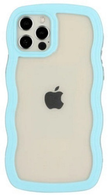 EXOTIC FLOURISH Back Cover for Apple Iphone 12 Pro Max, Cute Wave Frame Fit Shockproof Phone Bumper For Iphone 12 Pro Max(Blue, Dual Protection, Silicon, Pack of: 1)