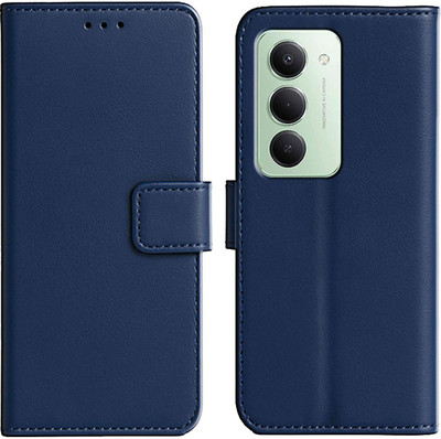 Ascensify Back Cover for Redmi 15 5G Premium PU Leather Flip Cover with Card Slots & Stand Feature(Blue, Dual Protection, Pack of: 1)