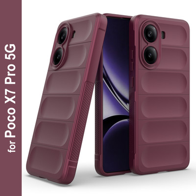 Zapcase Back Cover for Poco X7 Pro 5G(Maroon, 3D Case, Silicon, Pack of: 1)