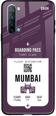 QRIOH Mumbai City Glass Back Cover for Oppo Reno3(Purple, Grip Case, Pack of: 1)