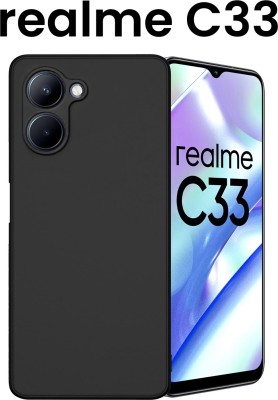 WAREVA Back Cover for REALME C33, realme c33(Black, Dual Protection, Silicon, Pack of: 1)