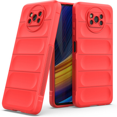 GLOBAL NOMAD Back Cover for Poco X3, Poco X3 Pro(Red, Grip Case, Silicon, Pack of: 1)
