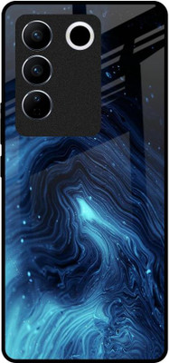 QRIOH Glass Back Cover for Vivo V27 5G(Multicolor, Grip Case, Pack of: 1)