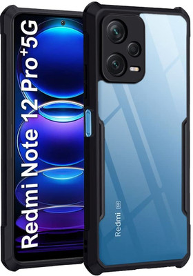 A-Allin1 Back Cover for Redmi Note 12 Pro Plus 5G, Transparent Soft Silicon TPU Shockproof(Black, Pack of: 1)