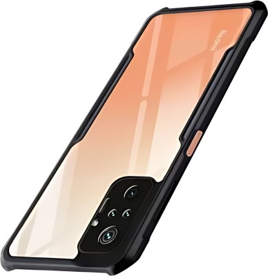 ALONZO Back Cover for Mi Redmi Note 10 Pro, Transparent Hybrid Hard PC Back TPU Bumper(Black, Transparent, Silicon, Pack of: 1)