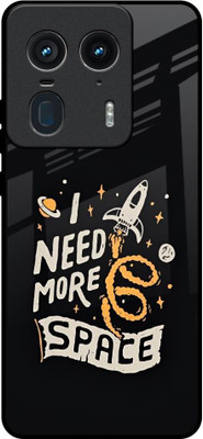 QRIOH Glass Back Cover for Motorola Edge 50 Ultra 5G(Black, Grip Case, Pack of: 1)