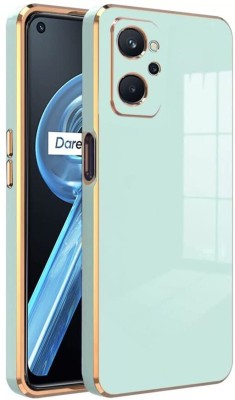 A3sprime Back Cover for realme 9i 4G, |Soft TPU Golden Side Colored Case|(Green, Camera Bump Protector, Silicon, Pack of: 1)