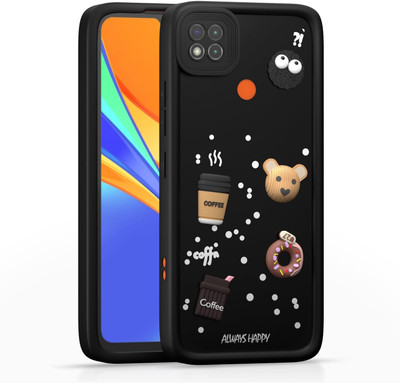 56 CASE AND COVER Back Cover for Mi Redmi 9(Black, Silicon, Pack of: 1)