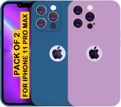 PUNAK Back Cover for Apple iPhone 11 Pro Max(Multicolor, Camera Bump Protector, Silicon, Pack of: 2)