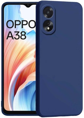 S-Softline Back Cover for Oppo A38, Microfiber Cloth Cushion Buffed corners to protect from shocks and dents(Blue, Pack of: 1)