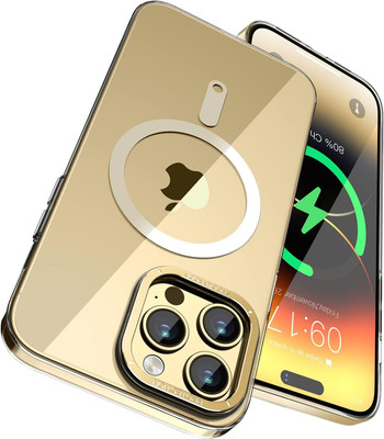 Caseex Back Cover for APPLE iPhone 15 Pro(Gold, Magsafe, Pack of: 1)