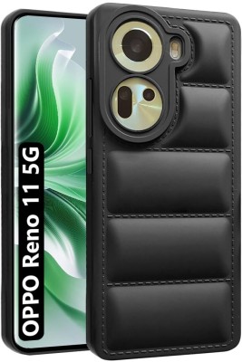 Gadgetgrove Back Cover for Oppo Reno 11 5G | Matte Soft Case Liquid Silicon Puff Case Camera Protection(Black, Grip Case, Silicon, Pack of: 1)
