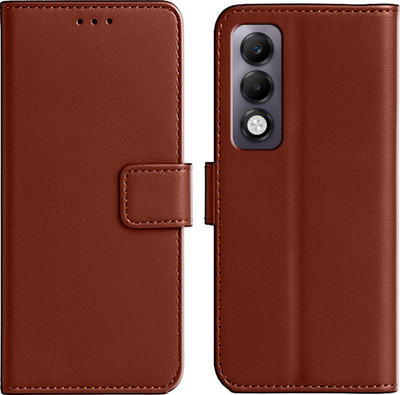 Ascensify Back Cover for Oppo K13x 5G Premium PU Leather Flip Cover with Card Slots & Stand Feature(Brown, Dual Protection, Pack of: 1)