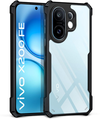 WOW Imagine Back Cover for Vivo X200 FE 5G 360 Degree Camera Protection | Transparent Hybrid(Black, Camera Bump Protector)
