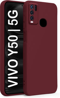 Vshop Back Cover for Vivo Y50, Vivo Y30(Maroon, Flexible, Silicon, Pack of: 1)