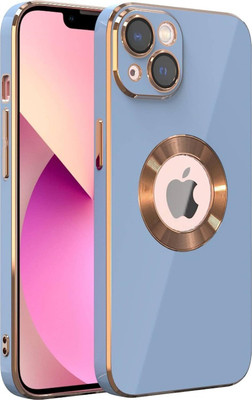 mobies Back Cover for Apple iPhone 14 Plus(Blue, Gold, Camera Bump Protector, Silicon)