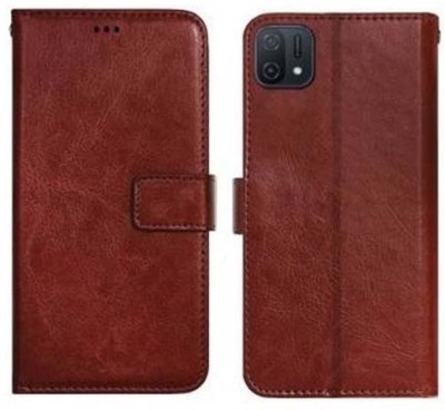 Loopee Flip Cover for Oppo A16K, CPH2349 with Card Pocket(Brown, Dual Protection, Pack of: 1)