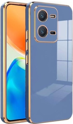 ALLNEEDS Back Cover for Vivo V25 |View Electroplated Chrome 6D Case Soft TPU(Blue, Camera Bump Protector, Silicon, Pack of: 1)
