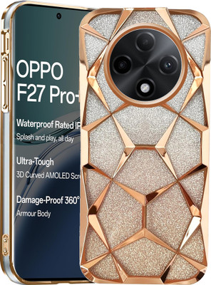 Rance Back Cover for Oppo F27 Pro Plus 5G | Plating Bling Gradient Glitter Clear Soft TPU Silicone(Gold, Flexible, Silicon, Pack of: 1)