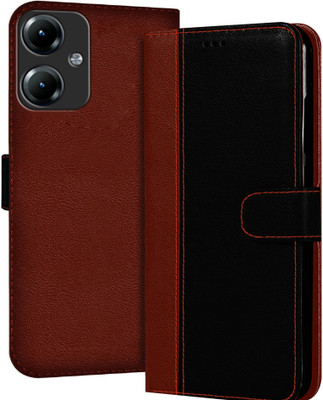 Flipkart SmartBuy Wallet Case Cover for REDMI 13c 5G(Black, Brown, Dual Protection, Pack of: 1)