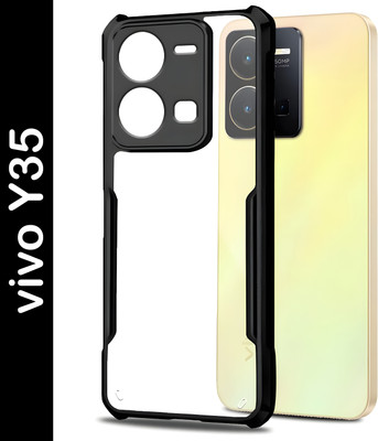 AIZLO Back Cover for vivo Y35(Black, Camera Bump Protector, Pack of: 1)
