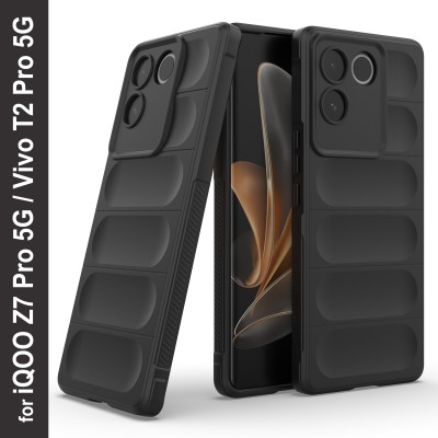 Zapcase Back Cover for iQOO Z7 Pro 5G(Black, 3D Case, Silicon, Pack of: 1)
