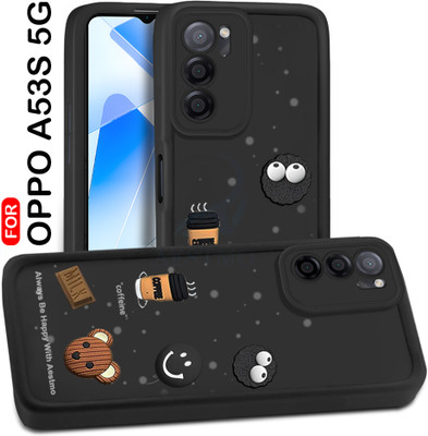 AESTMO Back Cover for Oppo A53S 5G(Black, 3D Case, Silicon, Pack of: 1)
